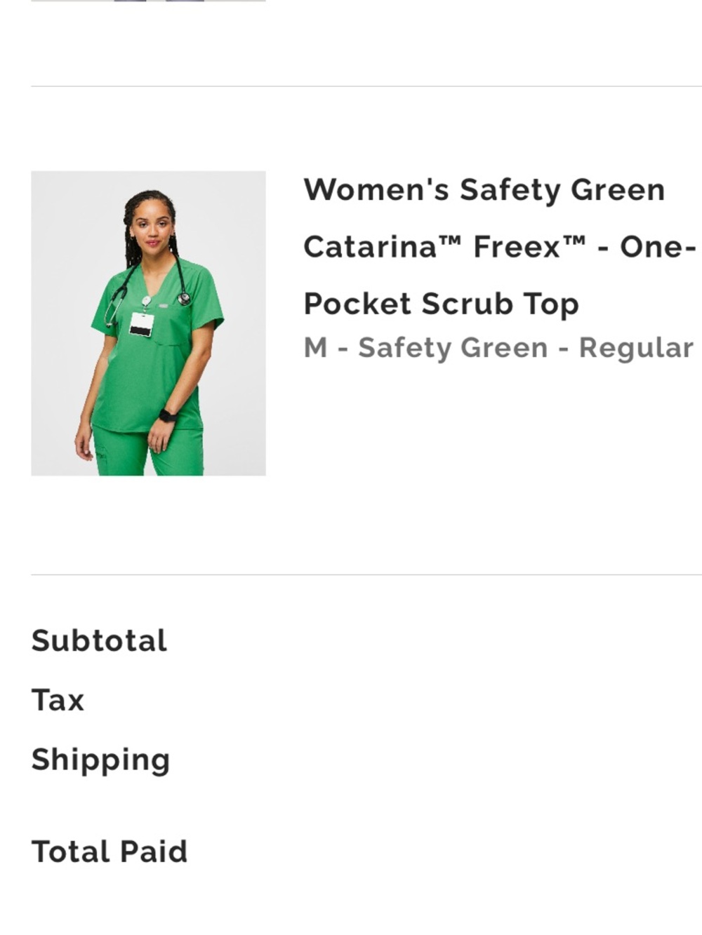 FIGS Women’s Safety Green Scrub Top - Picture 5 of 5